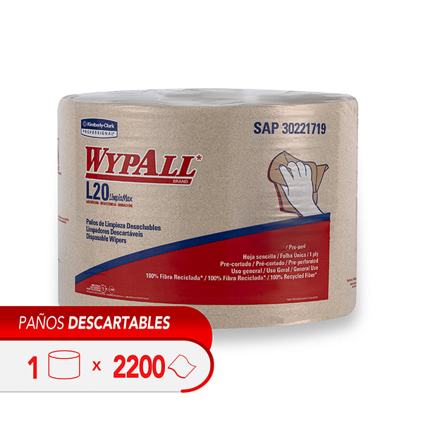 LIMPION INDUSTRIAL WYPALL L20  DESCARTABLE X 300 MTS