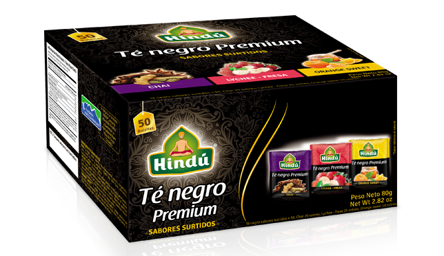 TE NEGRO PREMIUM SURTIDOS CAJA  X 50 SOBRES - HINDU