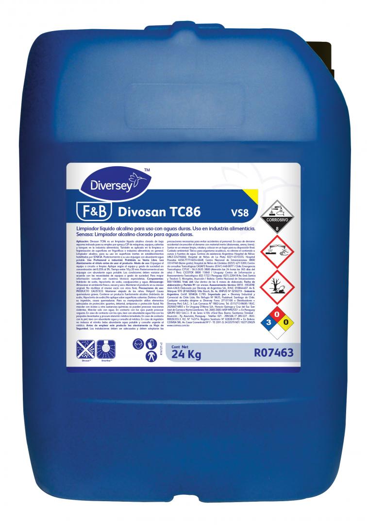 DIVOSAN TC 86 DETERGENTE ALCALINO TAMBOR X 20 LTS 24KG - DIVERSEY