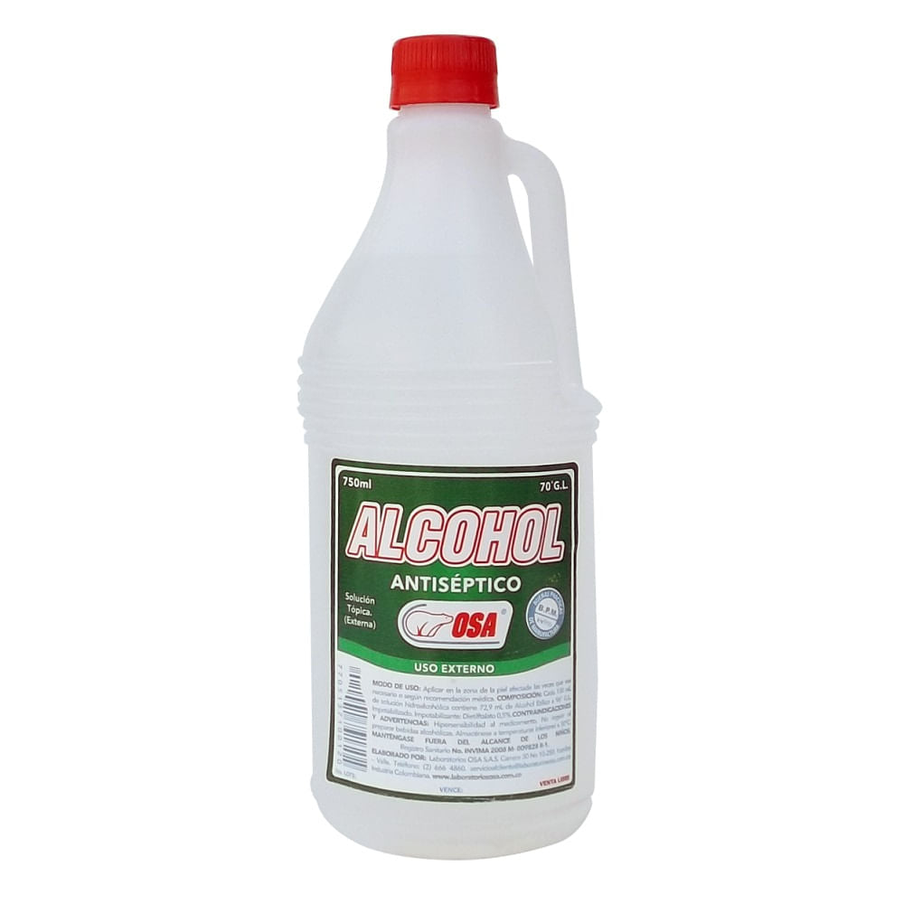 ALCOHOL ANTISEPTICO GARRAFITA X 750 CC PLASTICO - OSA