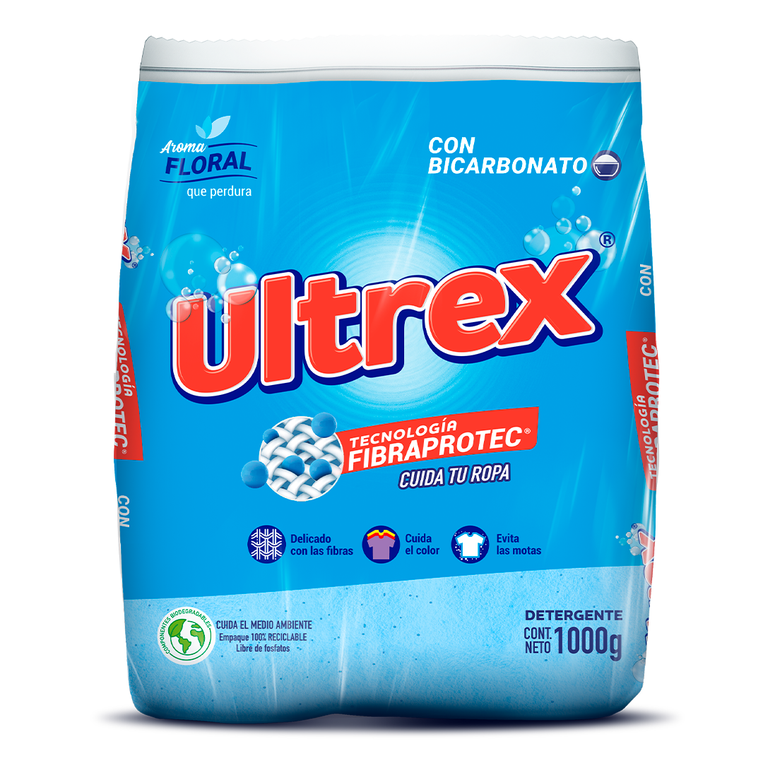 DETERGENTE EN POLVO ULTREX  FLORAL BL X 1000 GR