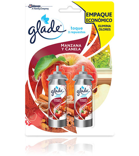 AMBIENTADOR GLADE TOQUE REPUESTO X 2 MANZANA CANELA