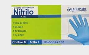 GUANTE DE NITRILO TALLA L AZUL CAJA X 100 UND CAL. 8 SEMPERGUARD