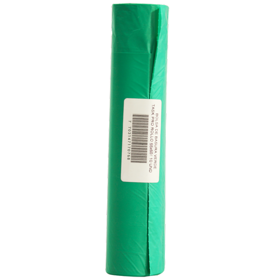 BOLSA BASURA VERDE TASK PRO 55 X 60  ROLLO X 10 UNIDADES